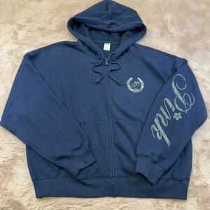 PINK Victoria's Secret Zip Hoodie, rinstone, fleece lined, oversized hoodie